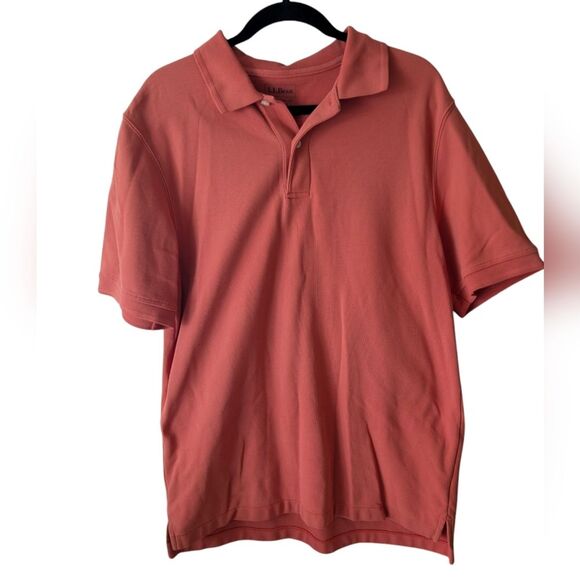 L.L. Bean Orange Short Sleeve Polo Size Medium - Picture 1 of 8